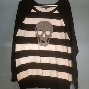 Torrid striped skull sweater